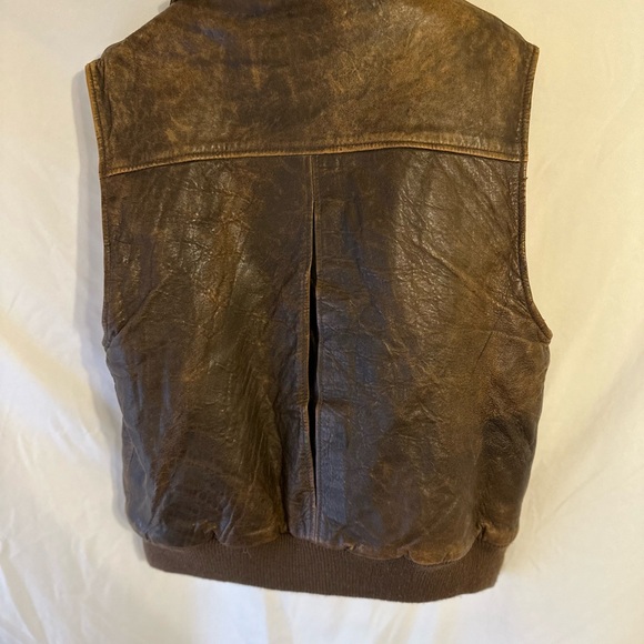 Context Brown Leather Vest - Picture 2 of 6